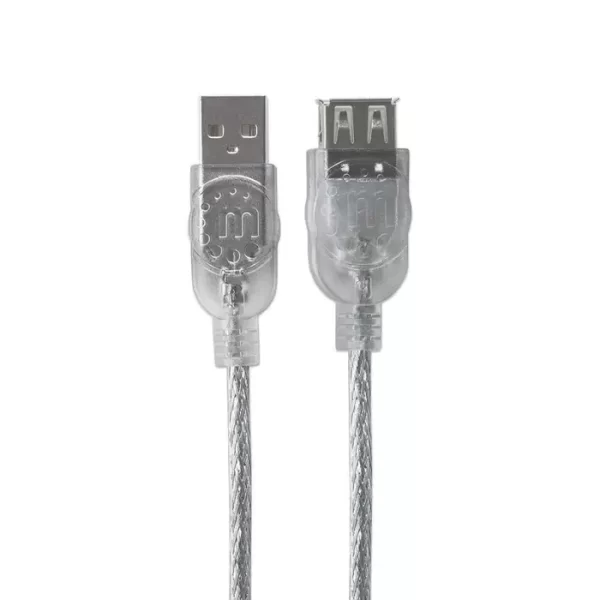 Extensión USB 2.0 M/H 15pies 4.5m Transparente Manhattan 340502