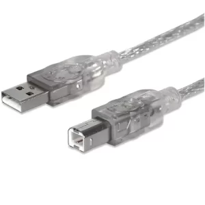 Cable para Impresora USB2.0 Transparente 5m 16pies Manhattan 345408