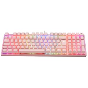 Teclado Mecanico Eagle Warrior USB, Bluetooth e Inalámbrico (Rosado)