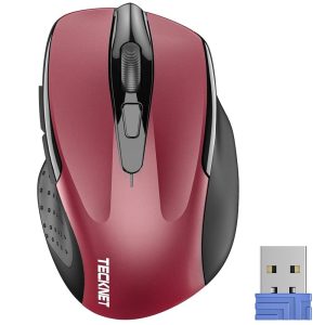 Mouse inalámbrico Ergonómico Rojo TECKNET