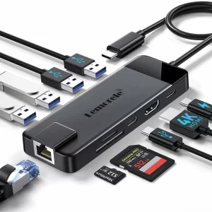 Lemorele Adaptador multipuerto USB C Hub 10 en 1 USB
