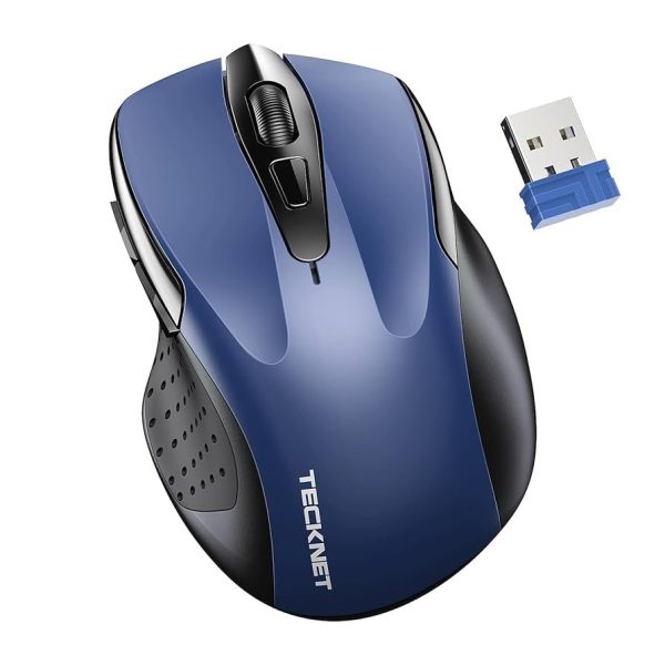 Mouse inalámbrico Ergonómico Azul  TECKNET
