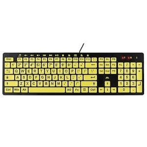 Teclado BOOGIIO de letras grandes amarillo